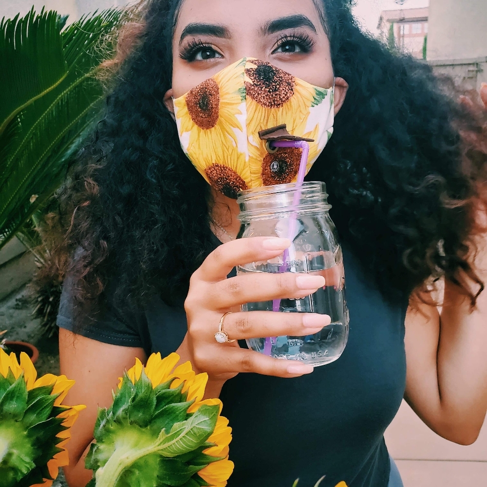 Mask w/ straw opening